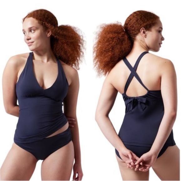 Athleta Other - Athleta Womens Plunge Swim Tankini Swim Tank Blue UPF 50+ Small New